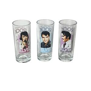 Vandor‎ Elvis Presley Shot Glasses  Multicolor Rock N Roll Set of 3